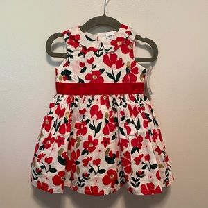 Red Floral Baby Girl Dress 6-9 Months